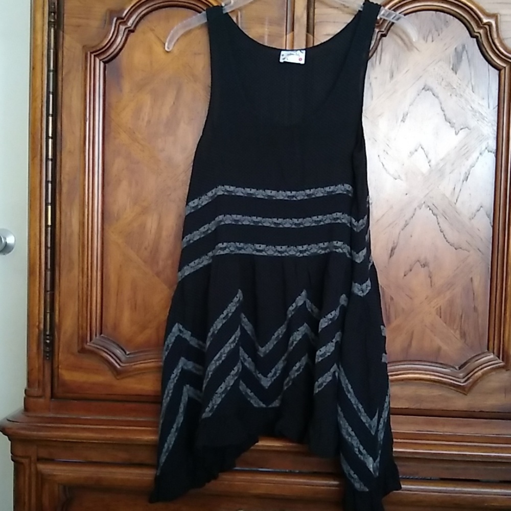 Free People intimately slip dress black & gray, XS